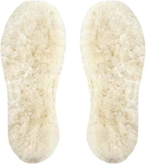 Thieaudio Sheepskin Insoles, Genuine Thick Warm Wool Insert for Women Men, Warm Fleece