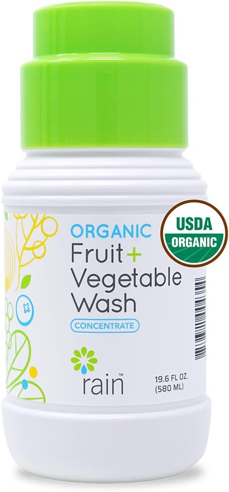 Rain Organic Fruit and Vegetable Wash All Natural Veggie Produce Cleaner for
