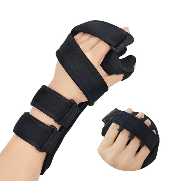 Soft Functional Resting Hand Splint for Flexion Contractures, Stroke Hand Brace by Restorative Medical, Large, Left