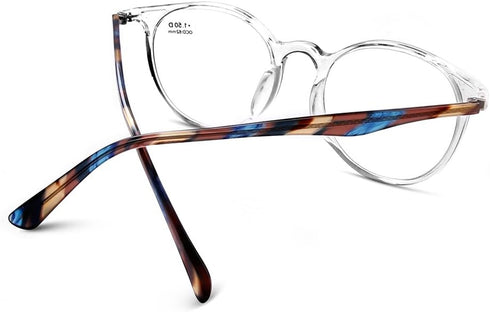 DOOViC Italy Design Fashion Reading Glasses for Men Women, Stylish Clear Frames with Case +2.00 Strength