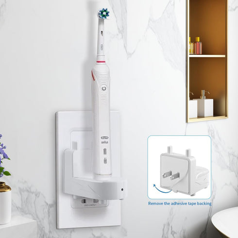 Wall Charger Base for Oral-B Braun Electric Toothbrush, Wall Mounted Adapter Power Replacement Holder