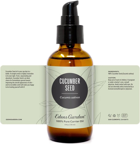 Edens Garden Cucumber Seed Carrier Oil, 100% Pure Premium Cold Pressed, 118 ml (4 fl oz)
