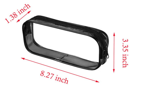 sowaka 2 Pcs Cosmetic Pouch Bag with Zipper Transparent Waterproof PVC Pencil Case Large Capacity Toiletry Bags for Travel Home Office Make up Brushes Storage