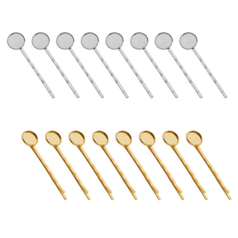 Jewelry Tray Bobby Pin 40PCS DIY Round Hair Clips No-Metal Snap for Accessories (Mixed Coloring)