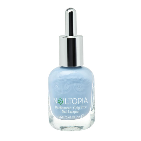 Nailtopia Plant-Based Chip Free Nail Lacquer, Non Toxic, Long-Lasting Polish - Bali Baby (Powder Blue, 0.41oz)