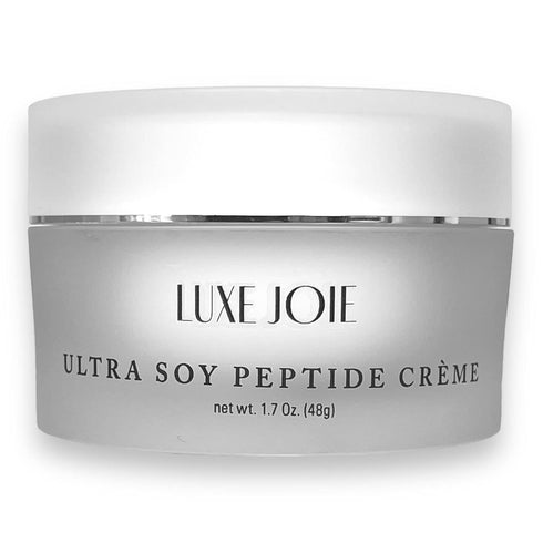 LuxeJoie Ultra Soy Peptide Creme - Anti-Aging Face Moisturizer with Matrixyl Peptides for Dry Mature Skin (1.7 oz)