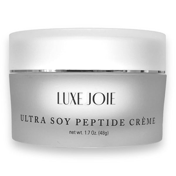 LuxeJoie Ultra Soy Peptide Creme - Anti-Aging Face Moisturizer with Matrixyl Peptides for Dry Mature Skin (1.7 oz)