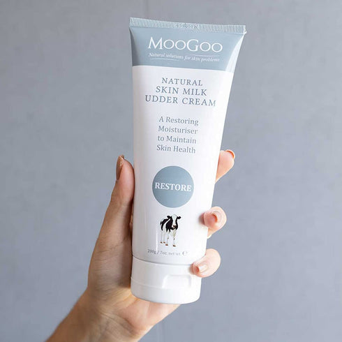 MooGoo Natural Skin Milk Udder Cream 200g - Lightweight Calming Lotion for Sensitive Skin