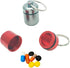 FAYALA 2 Packs Aluminum Pill Bottle Box and Mini Aluminum Pill Container Holder, Metal Pill Box Case (Red and Gray)