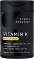 Sports Research Vitamin K Multi-Spectrum - Vegan Friendly Plantgel Capsule - 60 Softgels: K1, K2 MK-4 & K2 MK-7