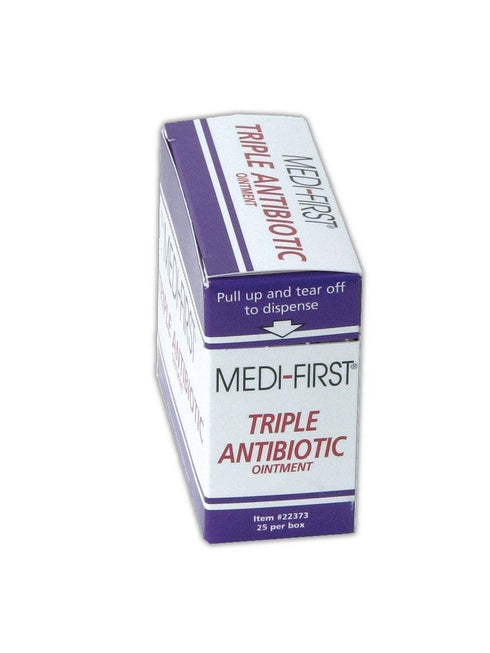 Medique MP22373 Medi-First Triple Antibiotic Ointment, Standard 0.5 g, White/Blue (Pack of 25)