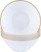 Party Plastic Bowls - White with Gold Rim, 10 Count Round Plates, Elegant Premium Durable Dessert Bowls for Celebrations