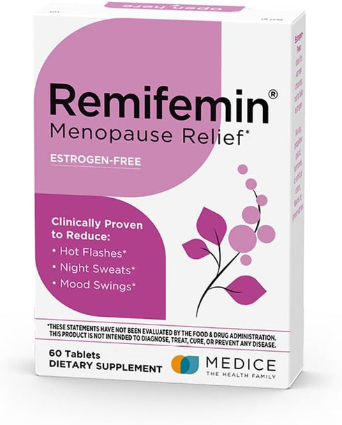 Remifemin Menopause Supplements - 60 Tablets for Symptoms Relief - Estrogen-Free, Black Cohosh, Made in Germany