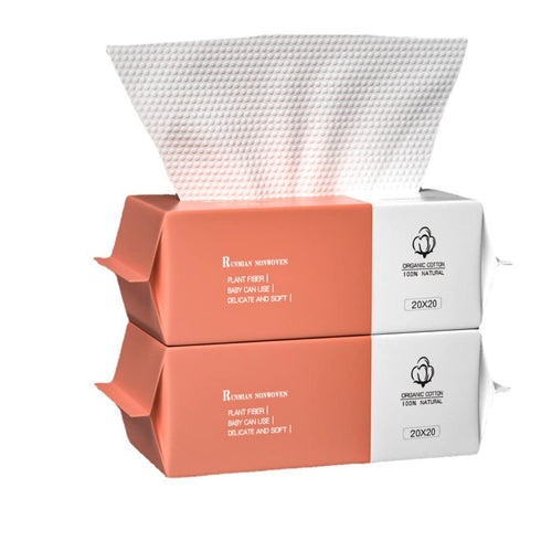 Cotton Facial Dry Wipes, 100 Count, Deeply Cleansing Disposable Face Towel, Multi-Purpose for Skincare and Makeup