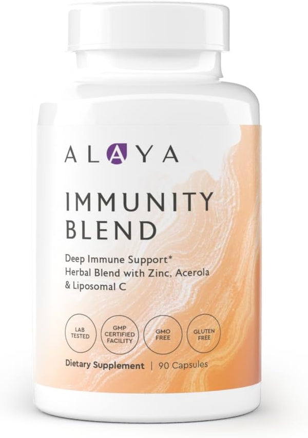 Alaya Naturals Immunity Blend, 90 Capsules, Advanced Immune Support with Vitamin C, Zinc, Elderberry