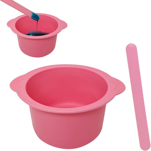 Silicone Wax Bowl for Hair Removal, Replacement Silicone Wax Liner for Non-Stick Wax Pot with Spatula