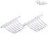 Parcelona Set of 2 Large 4" Celluloid Flexible Hair Combs, Clear, Made in France