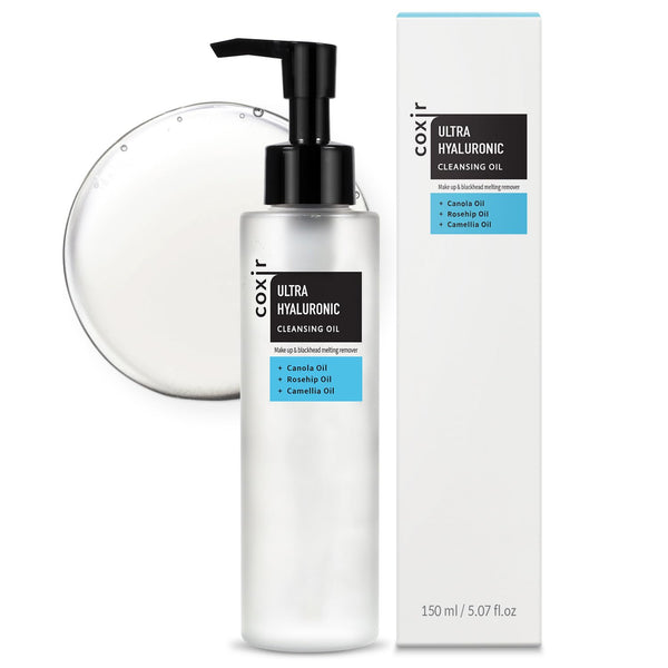 coxir ULTRA HYALURONIC CLEANSING OIL, Korean Facial Cleanser for Blackhead Removal with Hyaluronic Acid