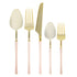 Blue Sky Infinity Flatware Gold & Pink Teaspoons, 20 Count | Luxurious Disposable Plastic Cutlery for Events and Parties