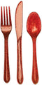 24-Piece Premium Plastic Cutlery Assortment, Glitz Red Glitter