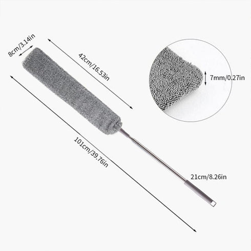 2PCS Microfiber Hand Duster, Retractable Gap Dust Cleaner, Telescopic Dust Brush for Wet and Dry Cleaning Tools (Home