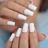 Medium Size Fake Nails - Square Squoval Shape, Predesigned Press on Nail (Matte White)