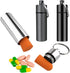 3 Packs Aluminum Pill Fob Ear Plug Case, Waterproof Outdoor Survival Container, Portable with Key Ring