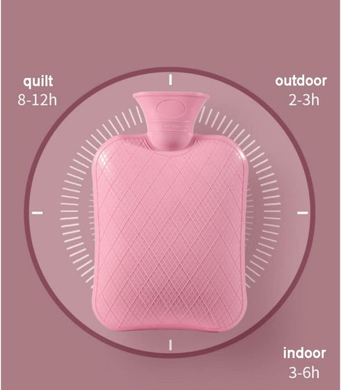 ORTOLY 1200ml FLOUGE Hot Water Bottle with Animal Pattern Cover Hot Water Bag Small Hot and Cold Bottle for Menstrual