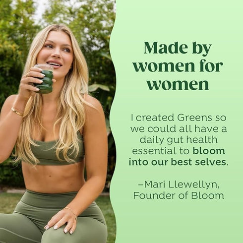 Bloom Nutrition Superfood Greens Powder, Digestive Enzymes, Probiotics, Gut Health, 30 SVG, Mango