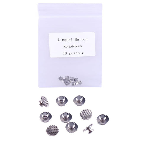 Angzhili 50Pcs/5Bag Dental Lingual Buttons, Round Base Monoblock Orthodontic Materials