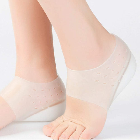 Exceart Heel Cup Insoles - Invisible Silicone Shoe Lift Heel Pads, 2.5CM for Men Women (Size 40-46)