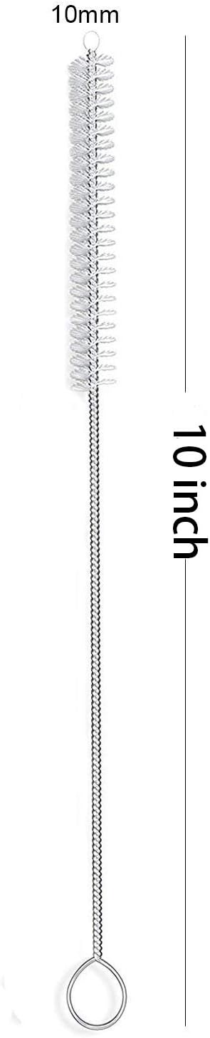 Long Straw Brush, Nylon Pipe Tube Cleaner 10-ihch X 2/5-inch Set of 10 by desin