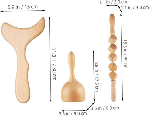 Wooden Manual Muscle Roller Tools for Relaxation and Massage