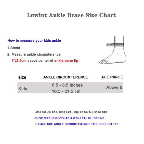 Luwint Kid Compression Ankle Brace, Knitted Ankle Sleeve Sock Support for Sprains, Arthritis, Running Fitness, 1 Pair