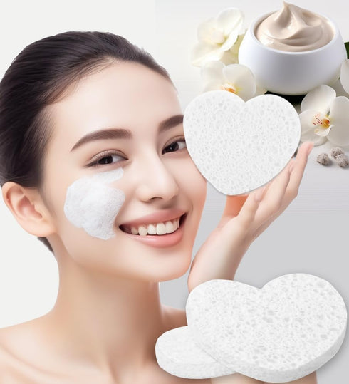 50-Count Compressed Facial Sponges, 100% Natural Cellulose Face Sponge for Cleansing, Massage, and Makeup Removal