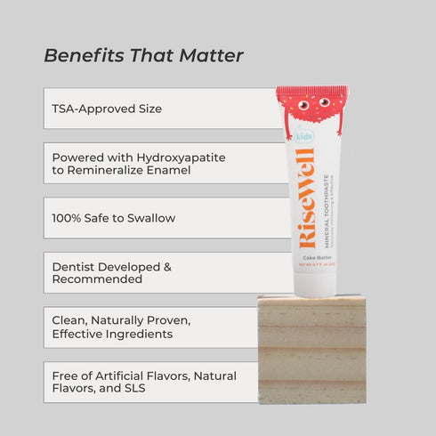 RiseWell Travel Mineral Toothpaste - TSA Approved - Natural Dental Care, SLS Free Travel Size Toothpaste Made by