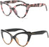 Oversized Cat Eye Reading Glasses for Women, Cute Blue Light Blocking Computer Readers (2 Mixed Colors, 1.75)