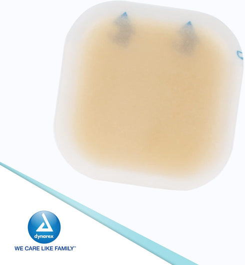 Dynarex DynaDerm Hydrocolloid Dressing, Sterile Moist Bandages, 2" x 2", Pack of 20, Latex-Free
