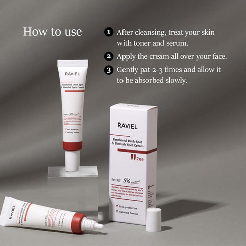 RAVIEL Panthenol Dark Spot & Blemish Care Cream, Intensive Treatment for Brightening and Deep Hydration, 0.5 fl oz x 2