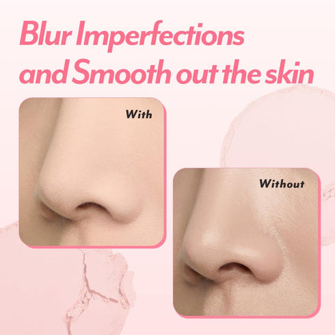 I'M MEME Compact - Tone-up Pact, Korean Pressed Setting Powder for Pink Blur Effect, Oil Control Face Powder (0.35 Oz)