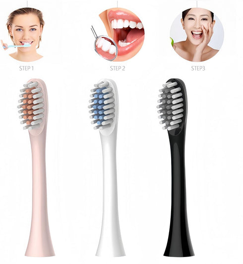 Electric Toothbrush for Women - USB Rechargeable Sonic Toothbrush with 8 Brush Heads, 6 Cleaning Modes (Pink)