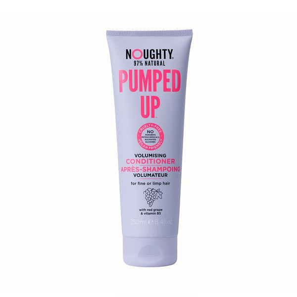 Noughty 97% Natural Pumped Up Volumising Conditioner - Gently Cleanse and Volumise Fine or Limp Hair, 250ml