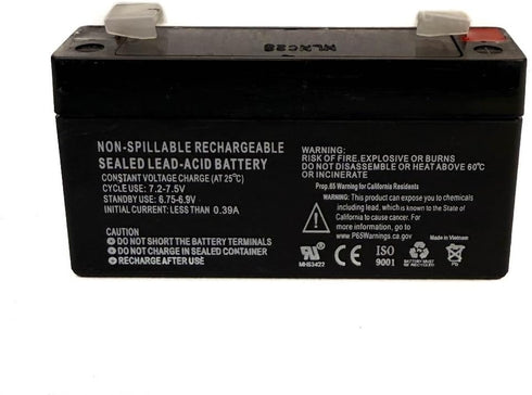 Raion Power 6V 6 1.3Ah F1 0.187" Volt Sealed Lead Acid (SLA/AGM) Rechargeable Battery - Faston - Maintenance-Free