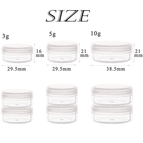 ZEJIA 10 Gram Sample Containers, 20 Count Refillable Empty Jars with Lids, Small Plastic Containers
