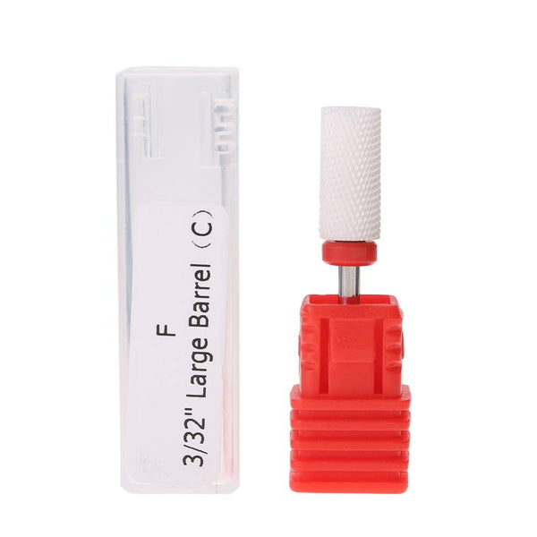 Sonew Nail Drill Bit for Polish Nail Art, 4 Types Round Flat Ceramic Grinding Head Manicure Machine Tool (Corn head)