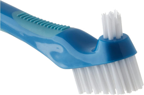 GUM Denture Brush, Dual Headed Hard Bristle Toothbrush for Dentures & Acrylic Retainers, Dentist Recommended, 6pk