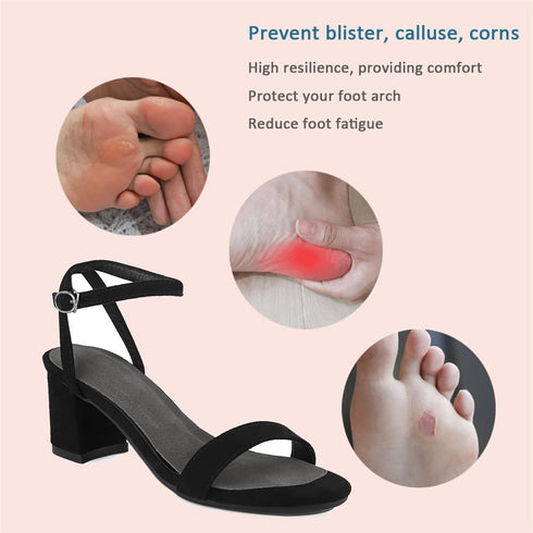 2 Pairs Pigskin High Heel Cushion Inserts - Anti-Slip Shoe Inserts for Dress Shoes Pain Relief, Women M 7.5-9