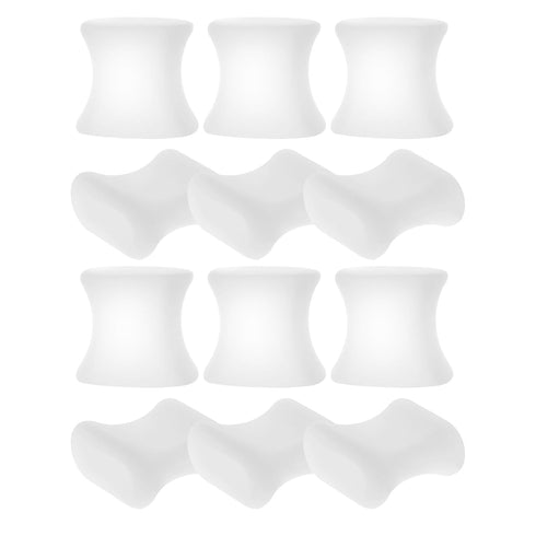 WY LIGHTING LEVEL 12Pcs Hammertoe (6L) Bunion Corrector Gel Toe Separators Soft Toe Spacers Overlapping Toes Pads Gel