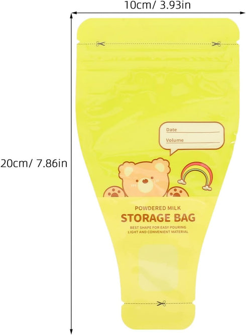 HAKIDZEL 120pcs Portable Formula Storage Bags Funnel-shaped Leakproof Disposable Milk Containers for Travel and Outdoor