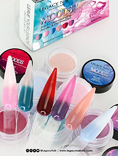Legacy Nails Professional COLLECTION Acrylic Powder Kit, 6 Colors Nail Art Set for Manicure DIY Dip & Extensions
